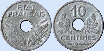 10 Centimes ETAT FRANCAIS Petit module